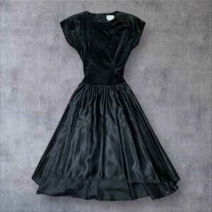 Two Tone Black Drop Waist Dress